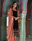 Ruby Wine Velvet Suit Set - suit for women