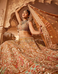 Rust Embellished Lehenga - bridal lehenga