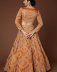 Rust Enamel Lehenga Set - embroidered lehenga
