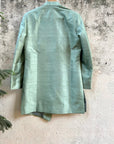 Sage Green Asymmetric Sherwani - sherwani