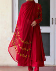 Saheli Red Urfi Anarkali Set - red anarkali