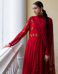 Saheli Red Urfi Anarkali Set - red anarkali