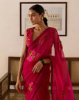 SAHINA Silk Organza Saree Set - organza saree