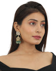 Sea Green And White Necklace Set - indian jewelry set