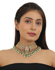 Sea Green And White Necklace Set - indian jewelry