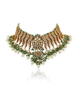 Sea Green And White Necklace Set - indian jewelry