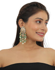 Sea Green And White Necklace Set - indian jewelry