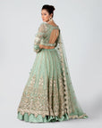 Sea green Hand Embroidered Bridal Lehenga Set - bridal lehenga