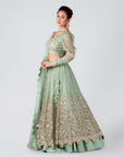 Sea green Hand Embroidered Bridal Lehenga Set - bridal lehenga