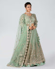 Sea green Hand Embroidered Bridal Lehenga Set - bridal lehenga