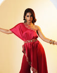 Seher Drape Car Eand Flared Pants Set - indian attire for women
