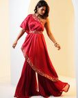 Seher Drape Car Eand Flared Pants Set - indian attire for women