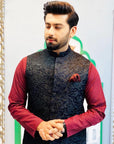 Self Embroidered Waistcoat - waistcoat