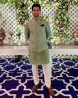 Sharp Mirror Nehru Jacket Set - indian attire for men