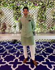 Sharp Mirror Nehru Jacket Set - indian attire for men