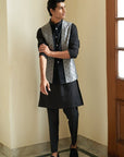 Sheen Black Nehru Jacket Set - indian dress for men
