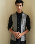 Sheen Black Nehru Jacket Set - indian dress for men