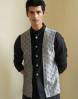 Sheen Black Nehru Jacket Set - indian dress for men