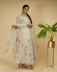 Silver Embroidered Anarkali Set - anarkali suit