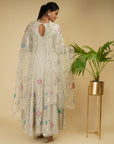 Silver Embroidered Anarkali Set - anarkali suit