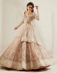 Silver Mauvish Glass Embroidered Lehenga - bridal lehenga