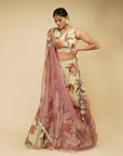 Silver Shaded Floral Lehenga Set - floral lehenga
