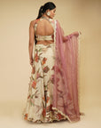 Silver Shaded Floral Lehenga Set - floral lehenga