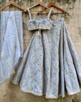Smokey Grey Bridal Embroidered Lehenga Set - embroidered lehenga
