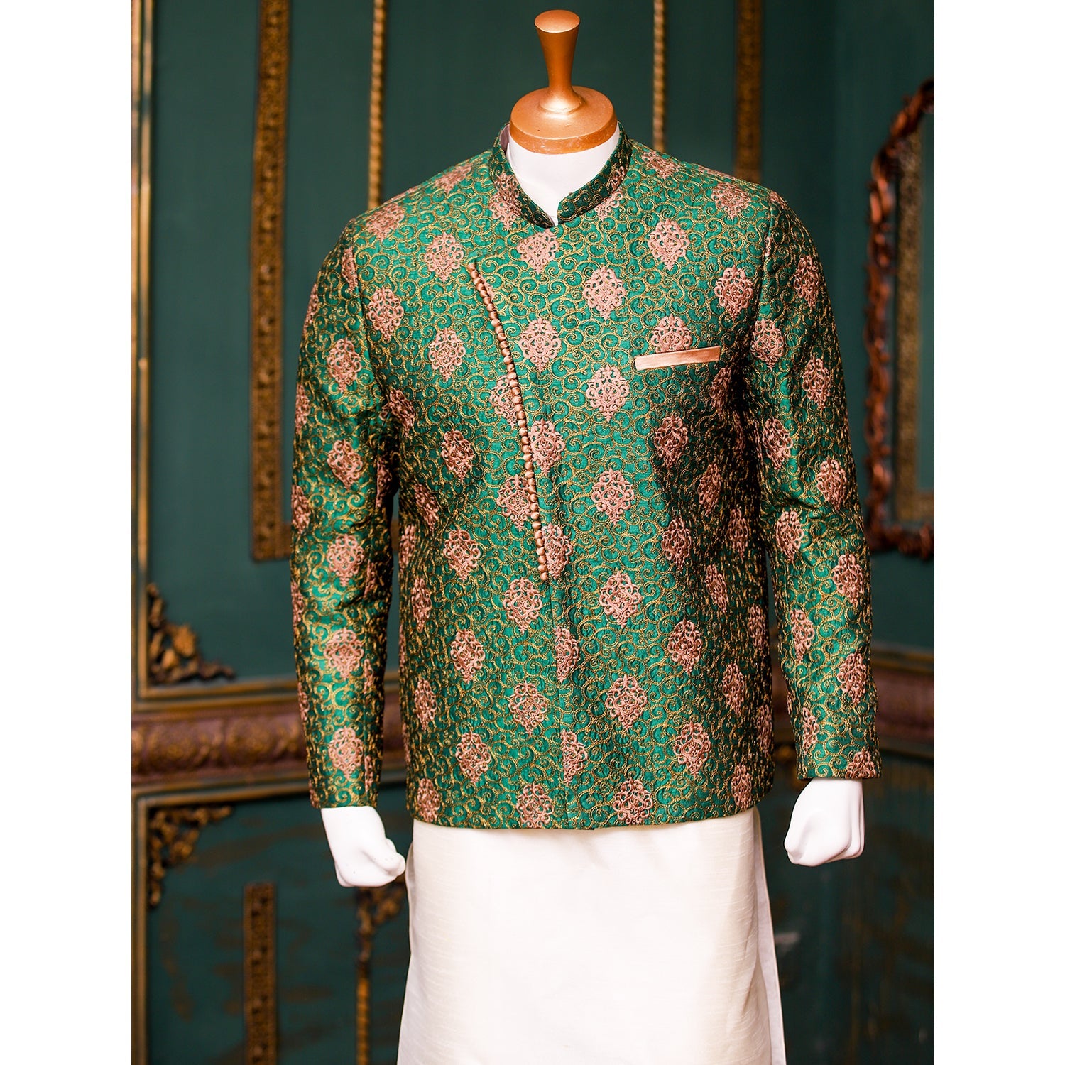 Stylish Anrakha Cut Loop Button Prince coat For Men - prince coat for men