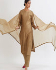 Sunheri Chanderi Kurta Set - kurta for women