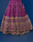 Swastik Purple Raw Silk Lehenga - raw silk lehenga