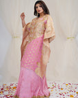 Taffy Pink Banarasi Georgette Kaftan - kaftan dress indian