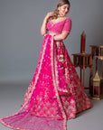 Tania Lehenga Set - hot pink lehenga