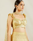 Tea Green Laser Cut Lehenga - lehenga
