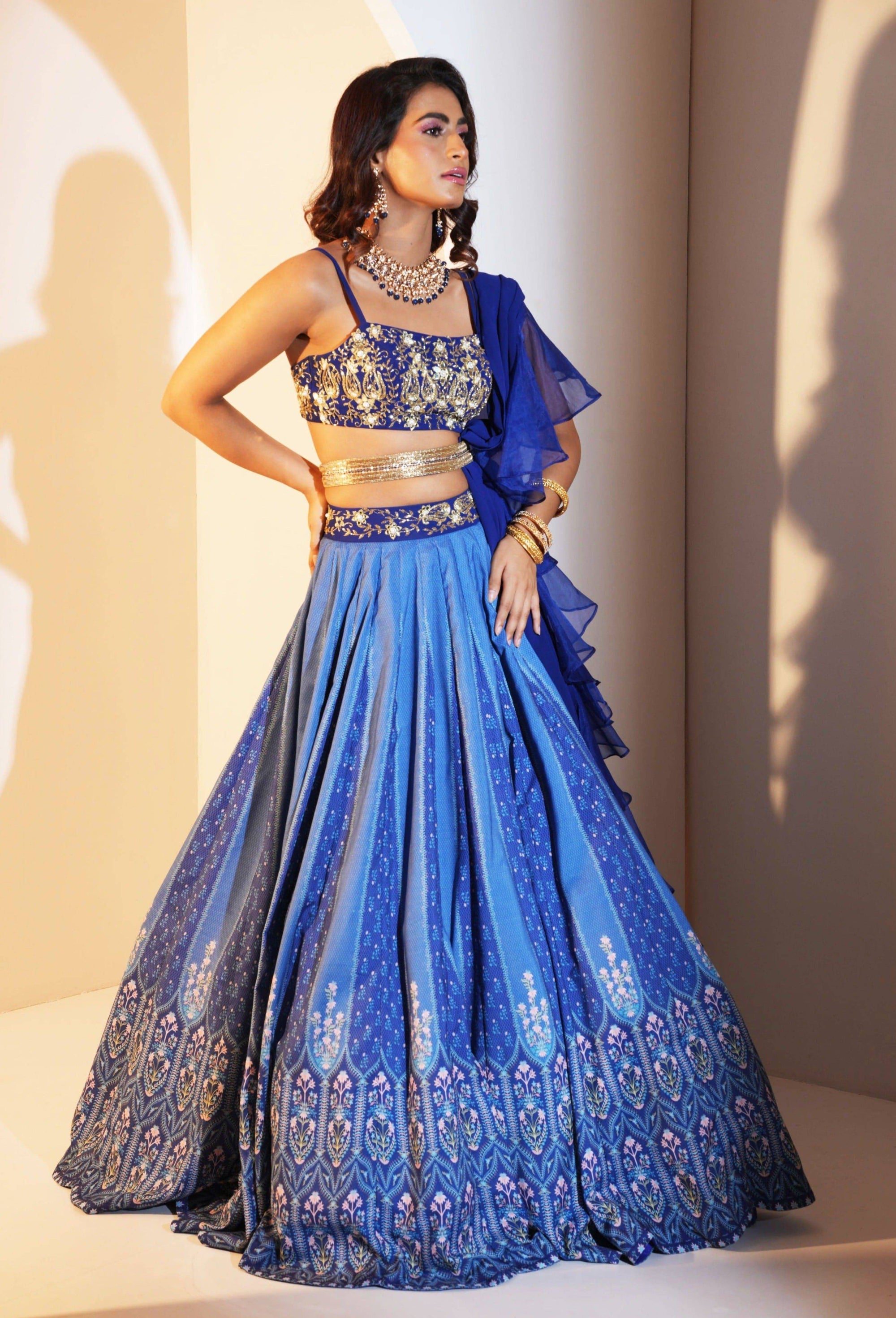 Trisha Lehenga Set - royal blue lehenga