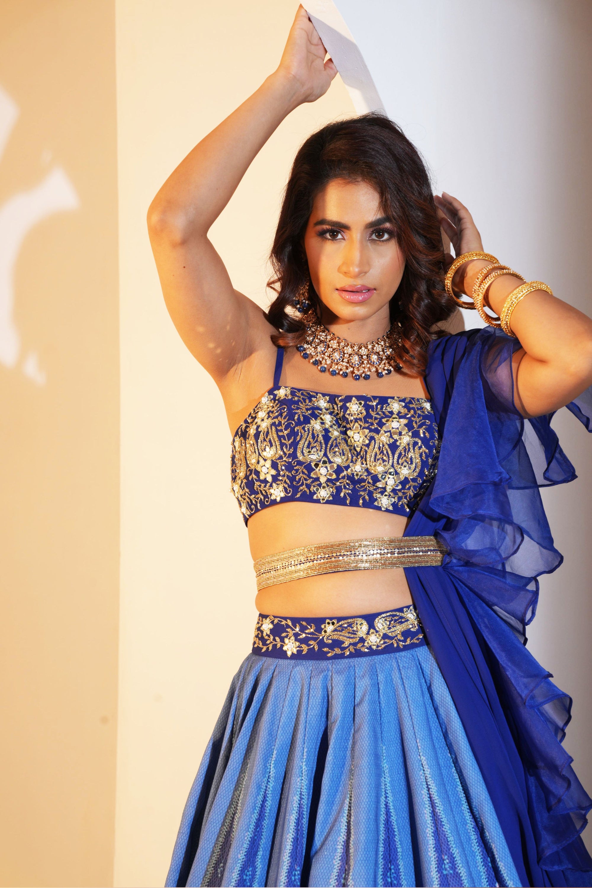 Trisha Lehenga Set - royal blue lehenga