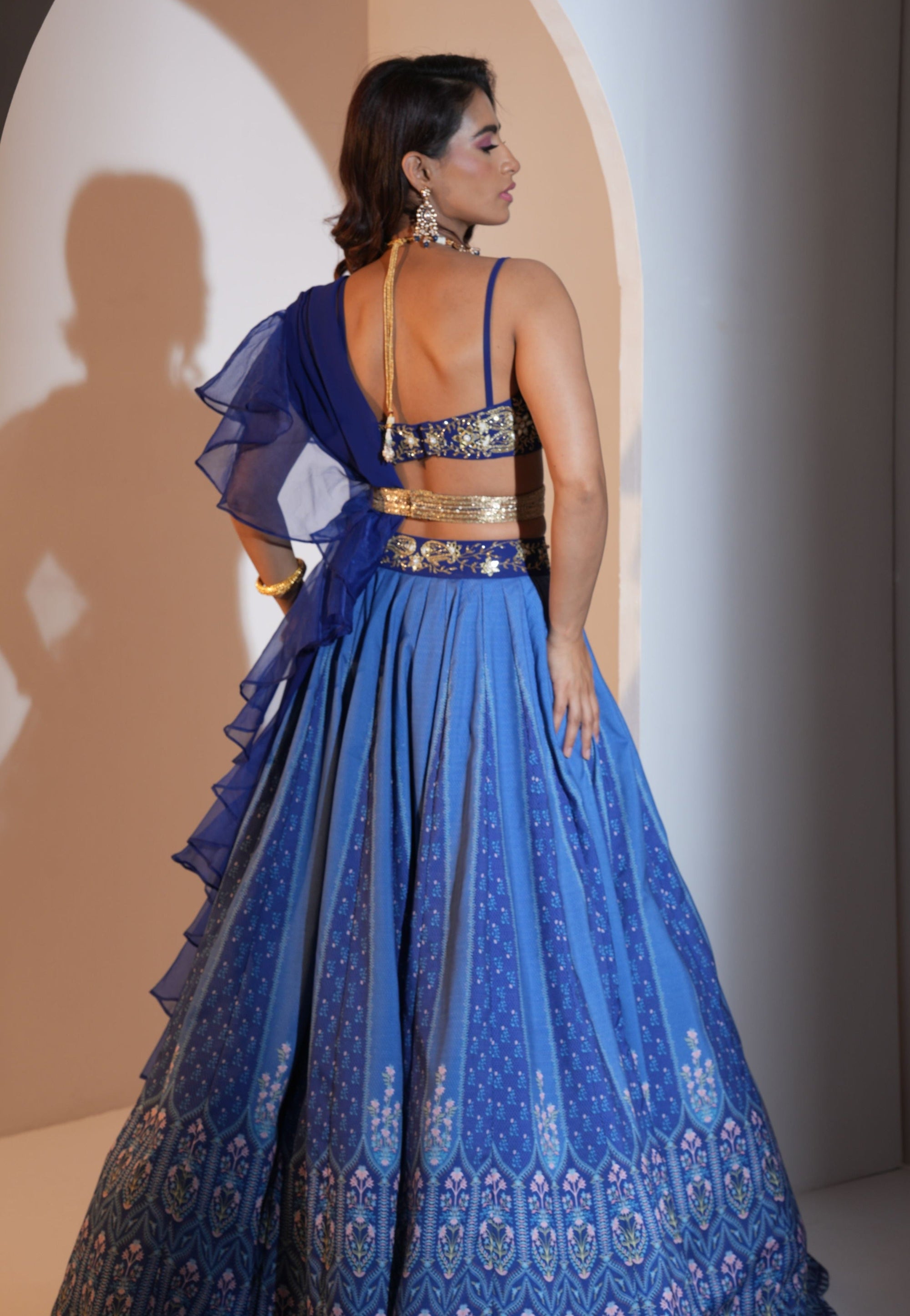 Trisha Lehenga Set - royal blue lehenga