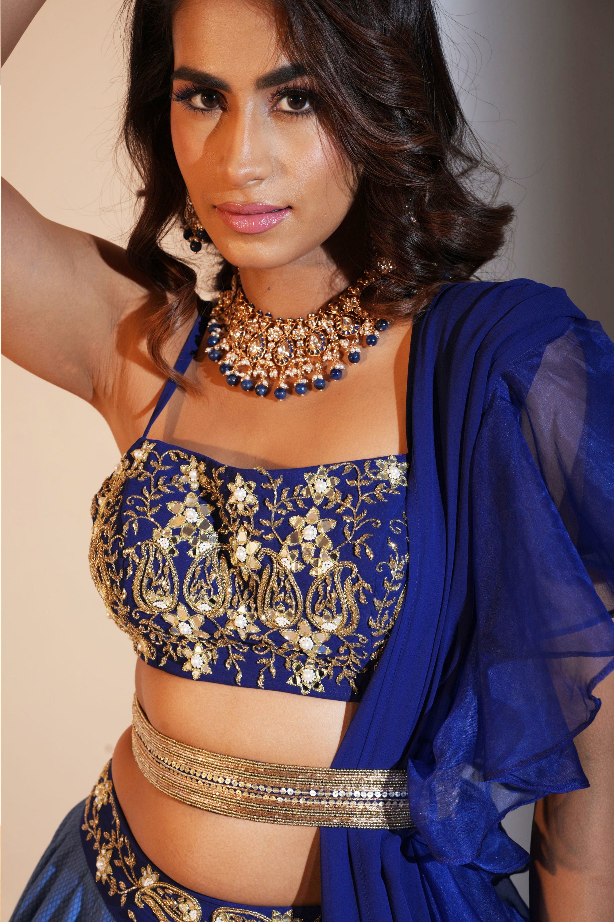 Trisha Lehenga Set - royal blue lehenga