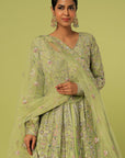 Trishul Firoza Raw Silk Jacket Lehenga - silk lehenga