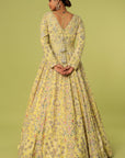 Trishul Yellow Raw Silk Jacket Lehenga - indian dress with jacket
