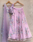 Tulle Bridal Satin Lehenga Set - bridal lehenga