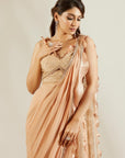 Tuscany Gold Pre Draped Saree - indian saree