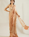 Tuscany Gold Pre Draped Saree - indian saree