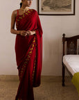 Urfi Georgette Saree Set - red saree