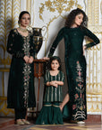 Velvet Deep Green Straight Dress - green dress