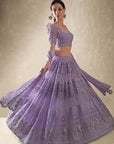 Viola Lilac Lehenga Set - purple lehenga