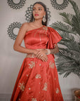 Warm Orange Lehenga Set - orange lehenga