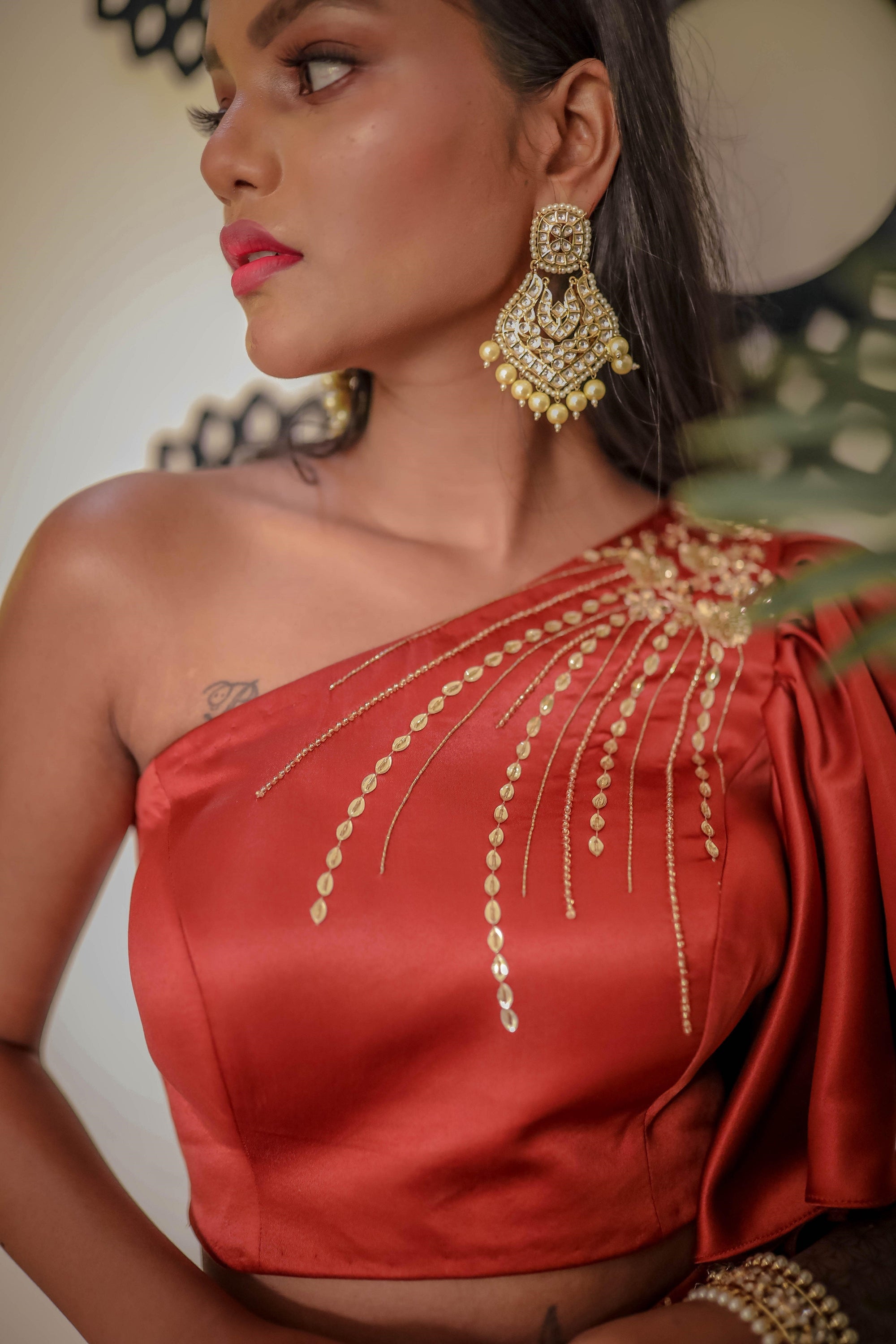 Warm Orange Lehenga Set - orange lehenga