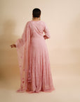 Watermelon Pink Anarkali with Dupatta - pink anarkali dress