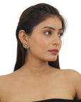 White Necklace Set With Stud Earrings - indian jewelry